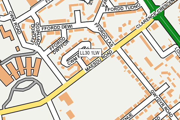 LL30 1LW map - OS OpenMap – Local (Ordnance Survey)