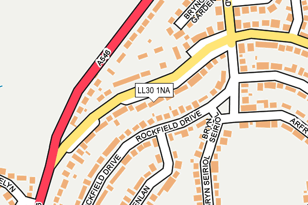 LL30 1NA map - OS OpenMap – Local (Ordnance Survey)