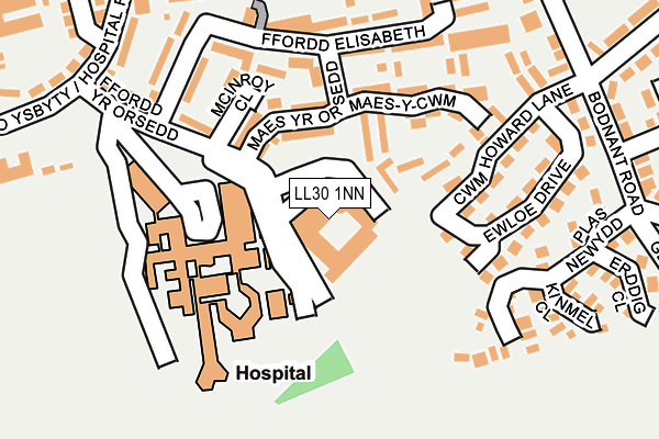 LL30 1NN map - OS OpenMap – Local (Ordnance Survey)