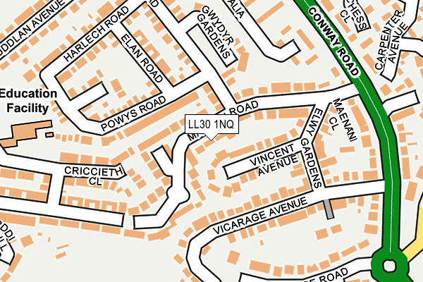 LL30 1NQ map - OS OpenMap – Local (Ordnance Survey)