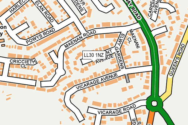 LL30 1NZ map - OS OpenMap – Local (Ordnance Survey)