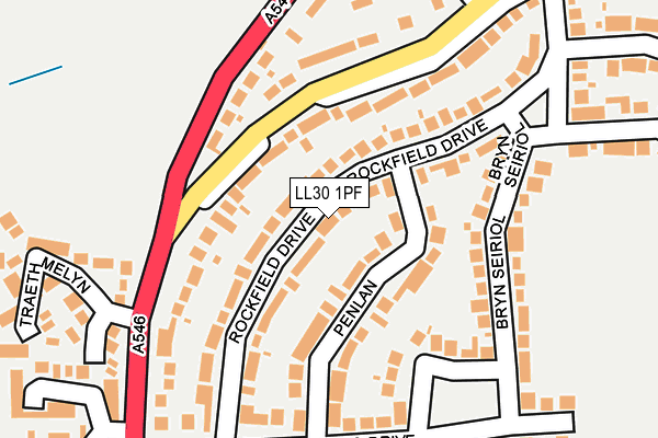 LL30 1PF map - OS OpenMap – Local (Ordnance Survey)