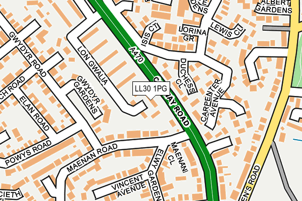 LL30 1PG map - OS OpenMap – Local (Ordnance Survey)