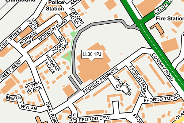 LL30 1PJ map - OS OpenMap – Local (Ordnance Survey)