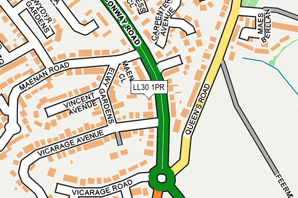 LL30 1PR map - OS OpenMap – Local (Ordnance Survey)