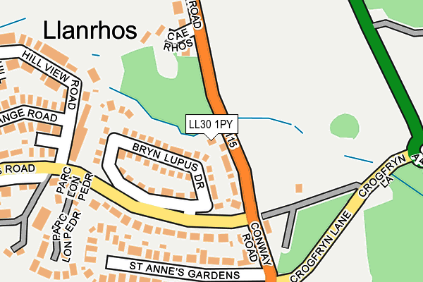 LL30 1PY map - OS OpenMap – Local (Ordnance Survey)