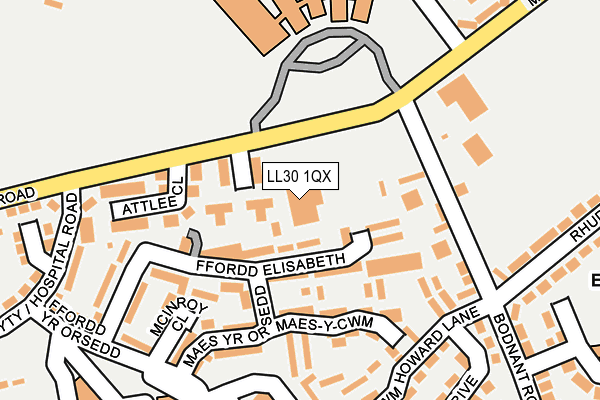 LL30 1QX map - OS OpenMap – Local (Ordnance Survey)