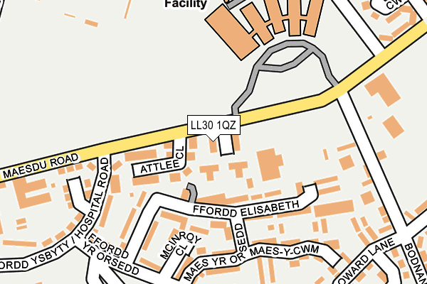 LL30 1QZ map - OS OpenMap – Local (Ordnance Survey)