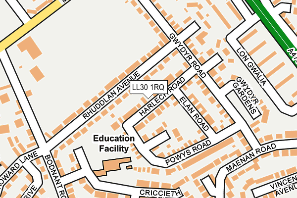 LL30 1RQ map - OS OpenMap – Local (Ordnance Survey)