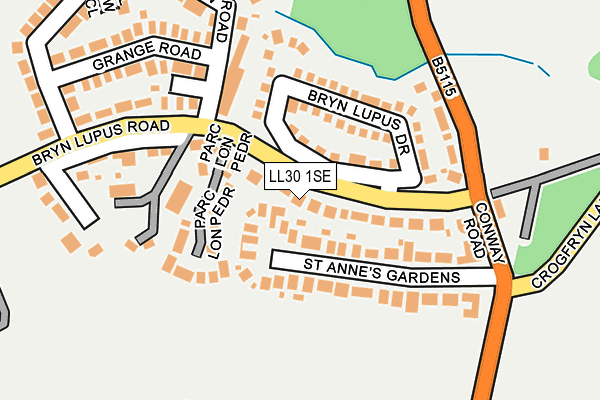 LL30 1SE map - OS OpenMap – Local (Ordnance Survey)