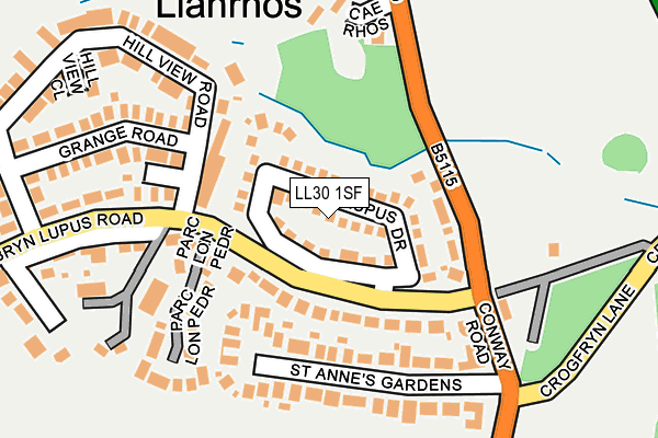 LL30 1SF map - OS OpenMap – Local (Ordnance Survey)