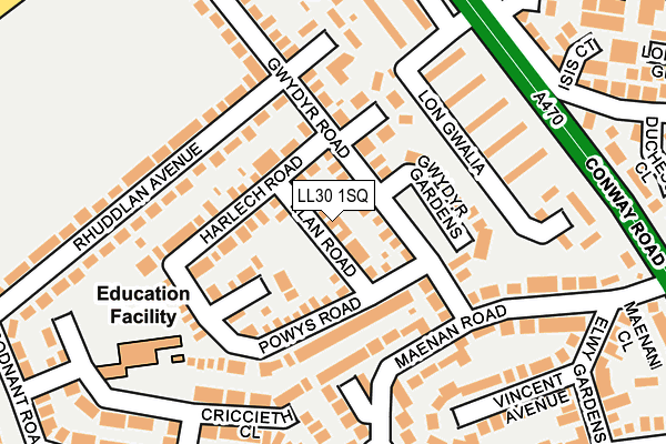 LL30 1SQ map - OS OpenMap – Local (Ordnance Survey)