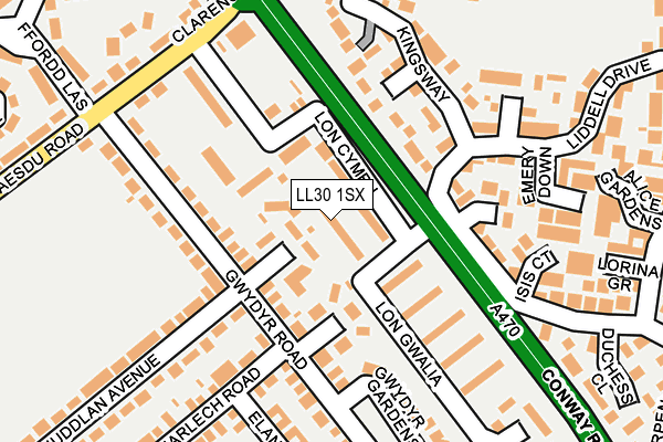 LL30 1SX map - OS OpenMap – Local (Ordnance Survey)
