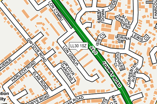 LL30 1SZ map - OS OpenMap – Local (Ordnance Survey)