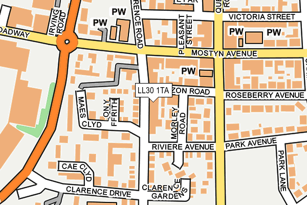 LL30 1TA map - OS OpenMap – Local (Ordnance Survey)
