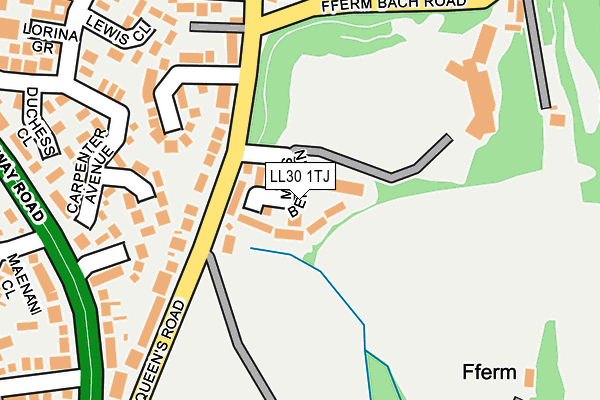 LL30 1TJ map - OS OpenMap – Local (Ordnance Survey)