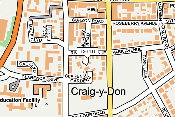 LL30 1TL map - OS OpenMap – Local (Ordnance Survey)