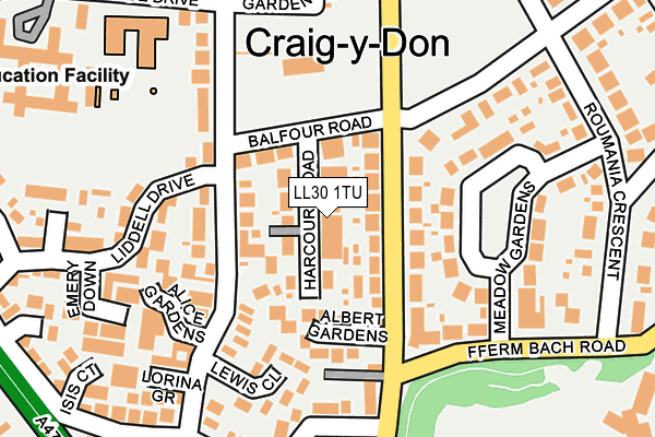 LL30 1TU map - OS OpenMap – Local (Ordnance Survey)