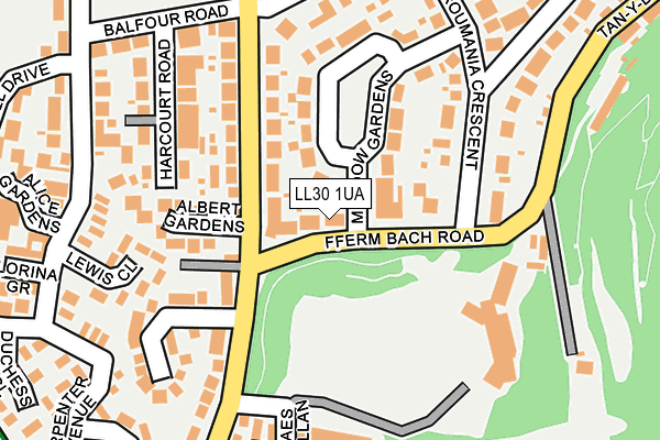 LL30 1UA map - OS OpenMap – Local (Ordnance Survey)