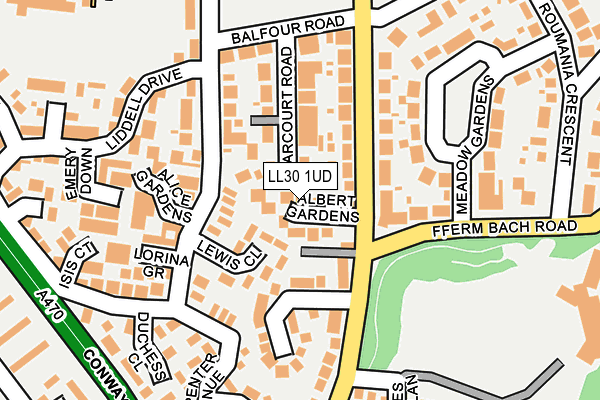 LL30 1UD map - OS OpenMap – Local (Ordnance Survey)