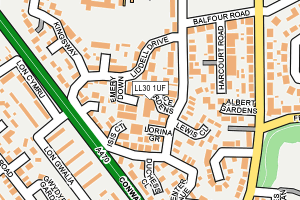 LL30 1UF map - OS OpenMap – Local (Ordnance Survey)