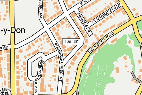 LL30 1UP map - OS OpenMap – Local (Ordnance Survey)