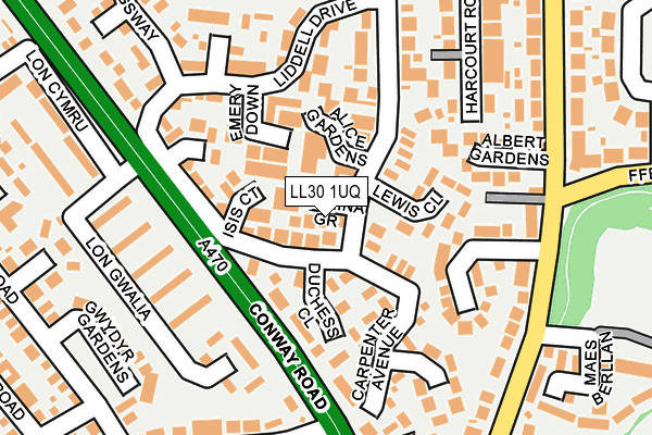LL30 1UQ map - OS OpenMap – Local (Ordnance Survey)