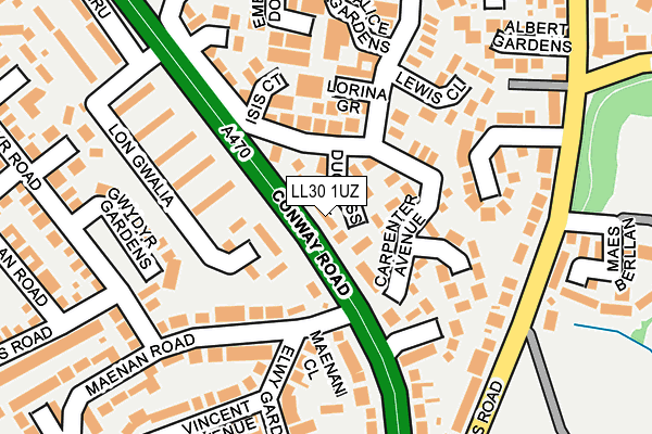 LL30 1UZ map - OS OpenMap – Local (Ordnance Survey)