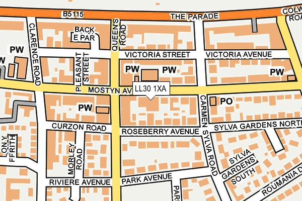 LL30 1XA map - OS OpenMap – Local (Ordnance Survey)