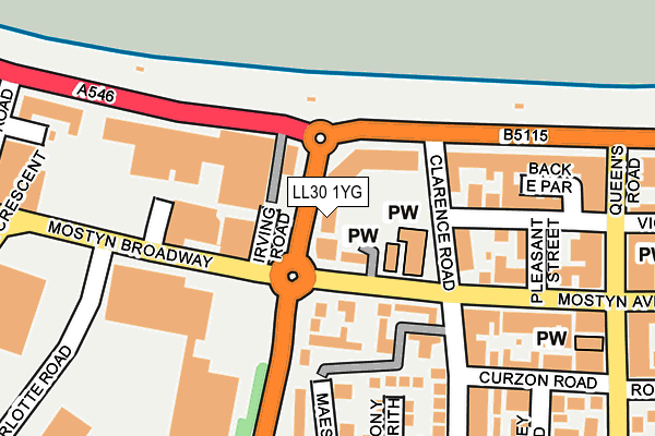 LL30 1YG map - OS OpenMap – Local (Ordnance Survey)