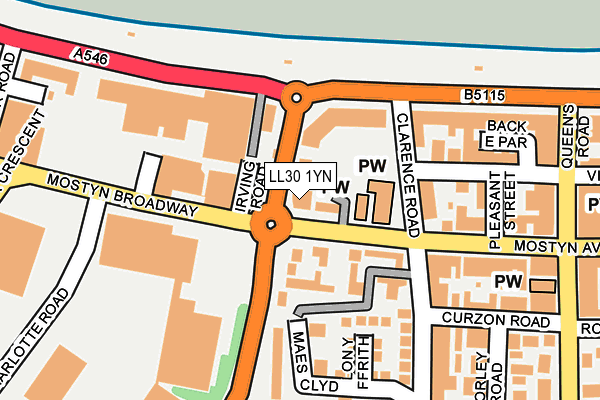 LL30 1YN map - OS OpenMap – Local (Ordnance Survey)