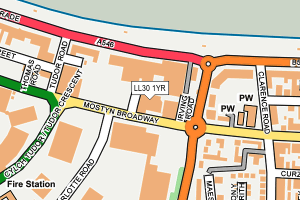 LL30 1YR map - OS OpenMap – Local (Ordnance Survey)