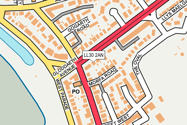 LL30 2AN map - OS OpenMap – Local (Ordnance Survey)