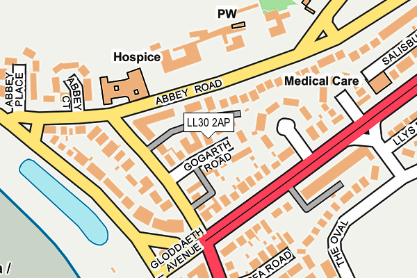 LL30 2AP map - OS OpenMap – Local (Ordnance Survey)