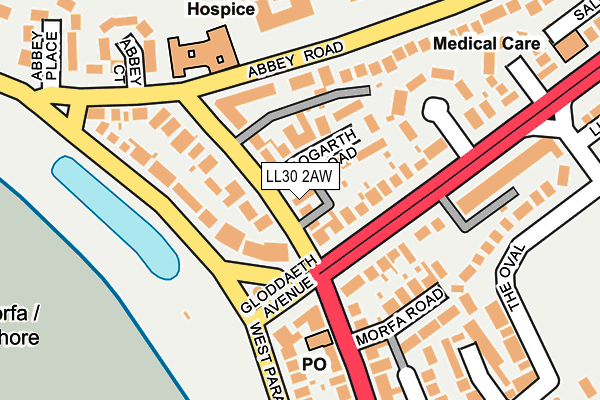 LL30 2AW map - OS OpenMap – Local (Ordnance Survey)