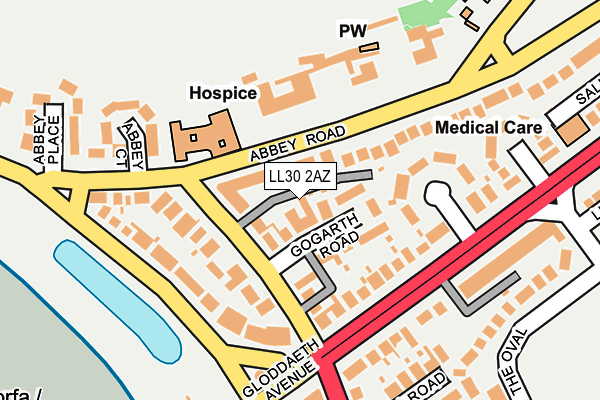 LL30 2AZ map - OS OpenMap – Local (Ordnance Survey)