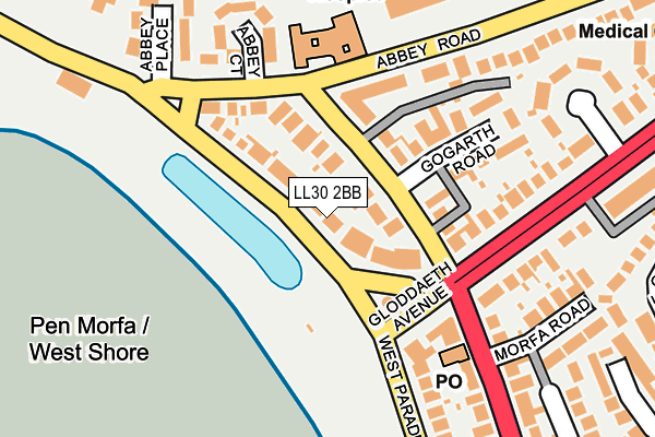 LL30 2BB map - OS OpenMap – Local (Ordnance Survey)