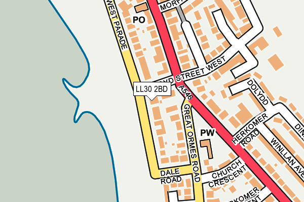 LL30 2BD map - OS OpenMap – Local (Ordnance Survey)