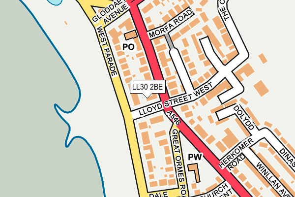 LL30 2BE map - OS OpenMap – Local (Ordnance Survey)