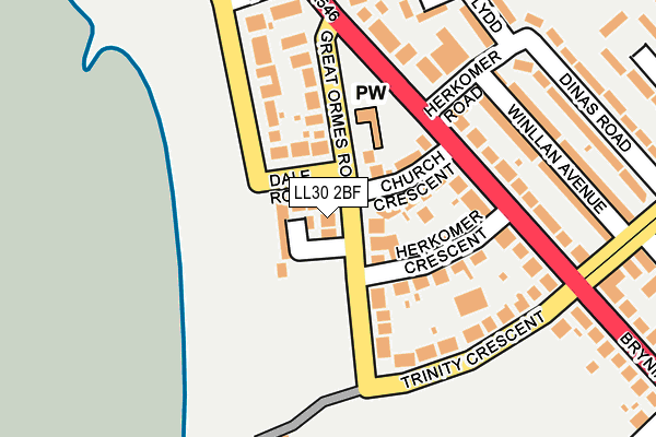 LL30 2BF map - OS OpenMap – Local (Ordnance Survey)