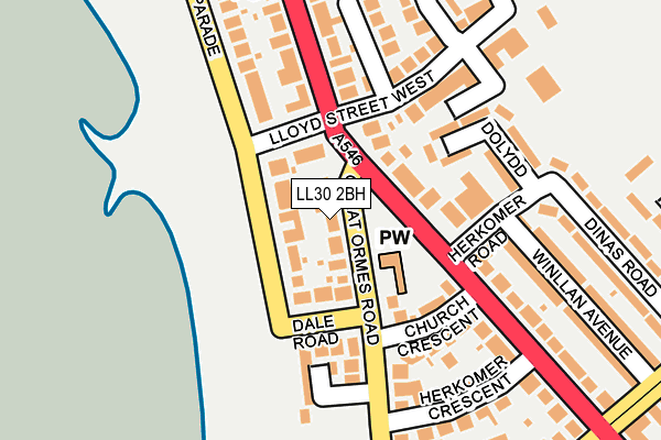 LL30 2BH map - OS OpenMap – Local (Ordnance Survey)