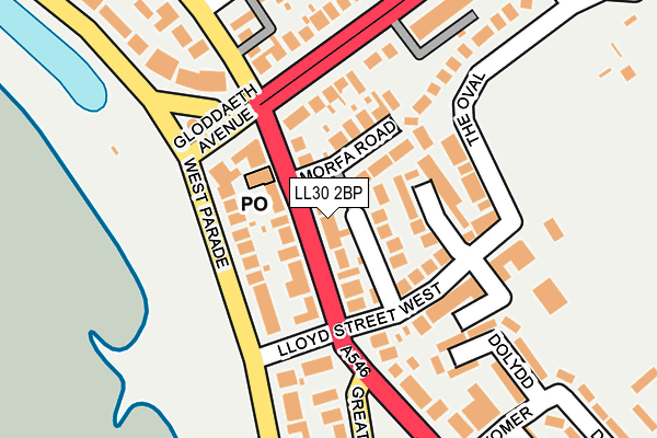 LL30 2BP map - OS OpenMap – Local (Ordnance Survey)