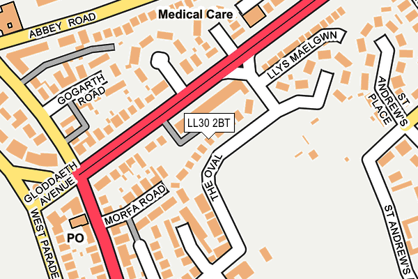 LL30 2BT map - OS OpenMap – Local (Ordnance Survey)