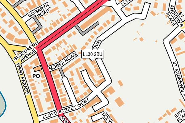 LL30 2BU map - OS OpenMap – Local (Ordnance Survey)