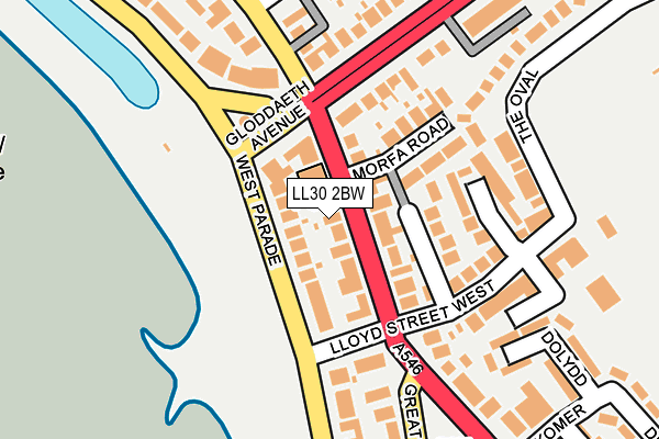 LL30 2BW map - OS OpenMap – Local (Ordnance Survey)
