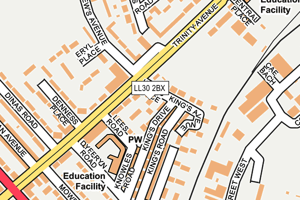 LL30 2BX map - OS OpenMap – Local (Ordnance Survey)