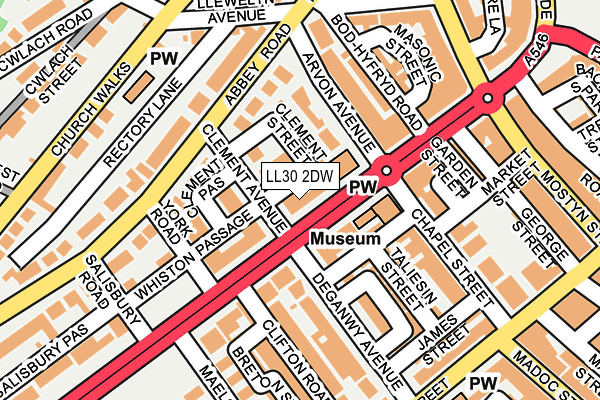 LL30 2DW map - OS OpenMap – Local (Ordnance Survey)