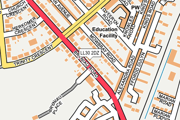 LL30 2DZ map - OS OpenMap – Local (Ordnance Survey)