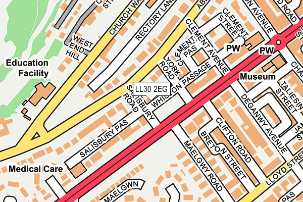 LL30 2EG map - OS OpenMap – Local (Ordnance Survey)