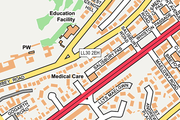 LL30 2EH map - OS OpenMap – Local (Ordnance Survey)